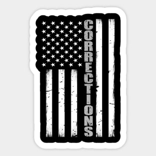 Thin Silver Line Corrections Flag Sticker